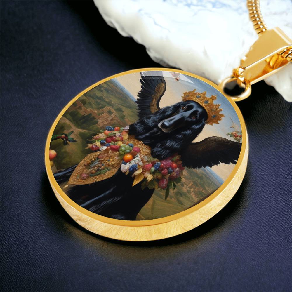 Black Afghan Hound Jewelry, Dog Angel Necklace, Engrave Option