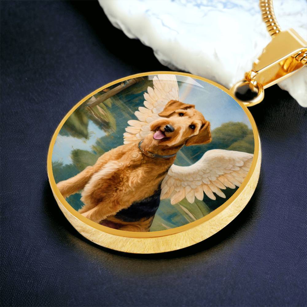 Airedale Terrier Angel Pendant