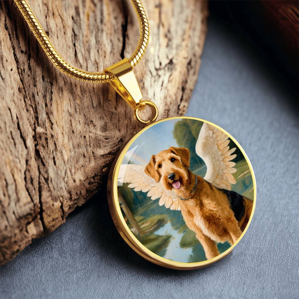 Airedale Terrier Angel Pendant