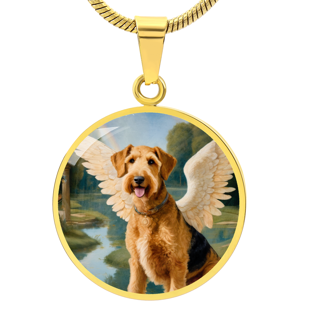 Airedale Terrier Angel Pendant