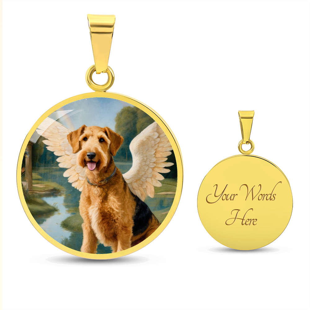 Airedale Terrier Angel Pendant