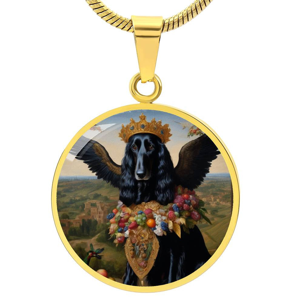 Black Afghan Hound Jewelry Afghan Hound Dog Angel Necklace