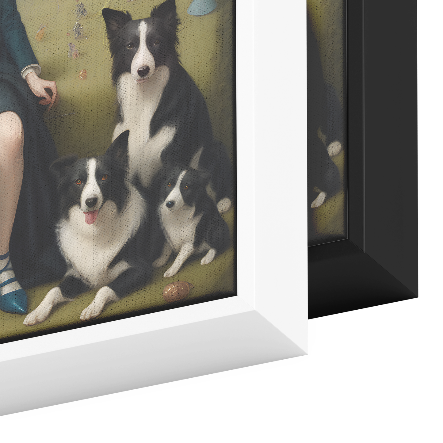 Border Collie Addicted FRAMED CANVAS Pop Surrealist Art, Lowbrow Dog, Dog mom gifts, Border Collie Print, Dog Modern Art, dog dad gifts, Mark Ryden Style Print, Ready to hang