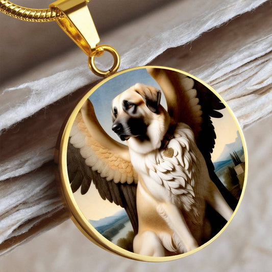 Anatolian Shepherd Dog Pendant, Your Dog Angel Necklace, Personalized with Engrave Option, Renaissance Dog gifts, Dog Memorial Jewelry