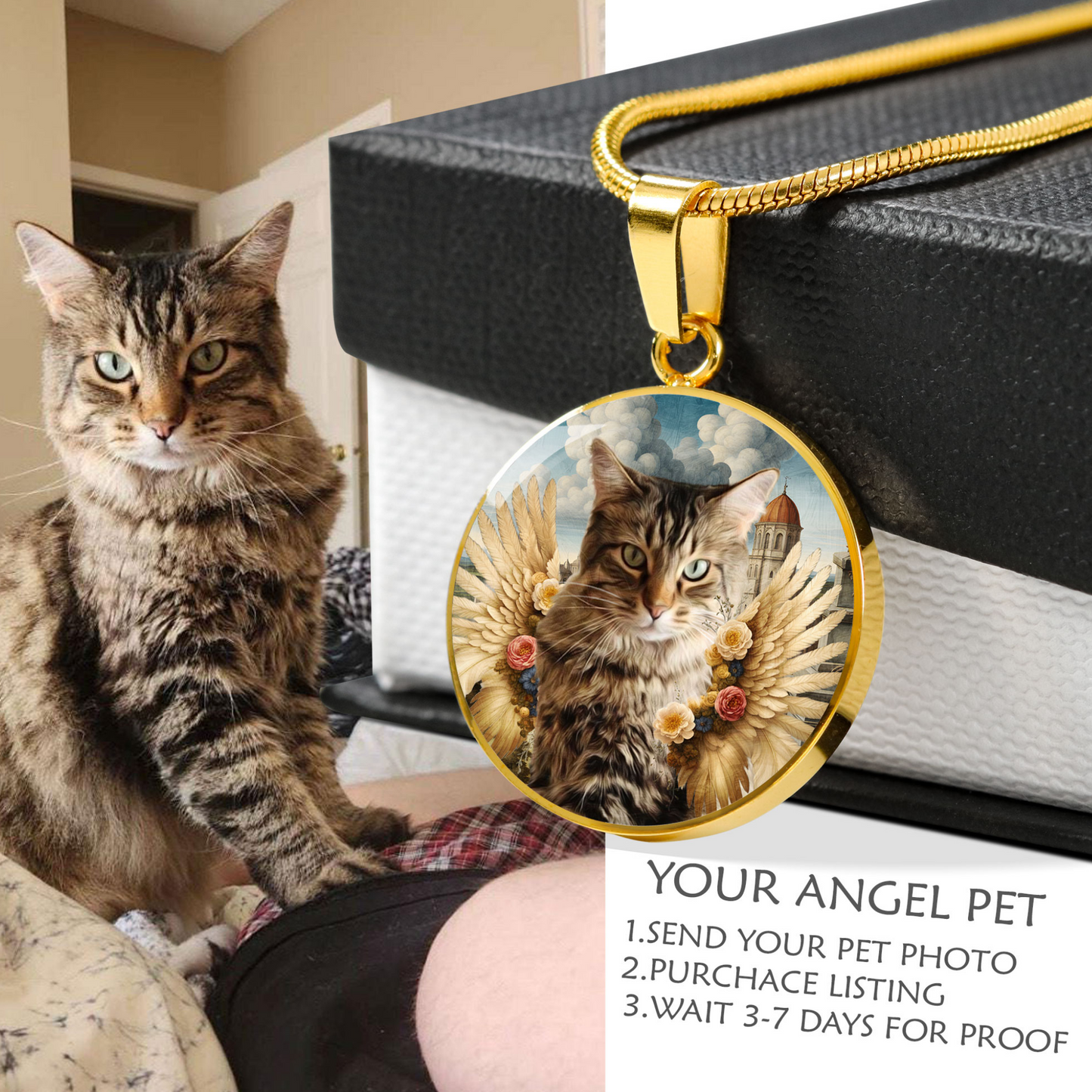 Tricolor Aussie Dog Gifts Australian Shepherd Angel Necklace