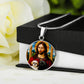 Shih Tzu And Jesus Christ Pendant, Shih Tzu Dog Necklace, Personalized with Engrave Option, Custom Renaissance Dog, Personalized Memorial Jewelry