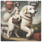 Coco Chanel's girl rides a Great Pyrenees, Great Pyrenees Art, Mark Ryden Style Print, Pop Surrealist Art, Lowbrow Dog Mom & Dad gifts