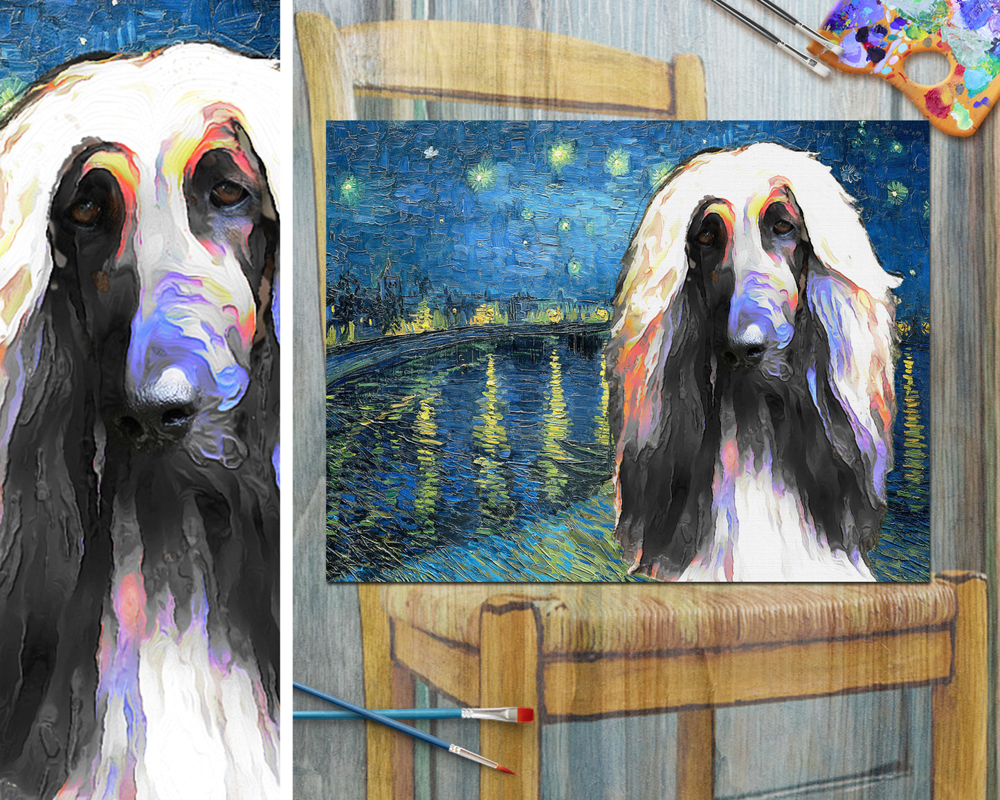 Afghan Hound Starry Night over the Rhone by Nobility Dogs