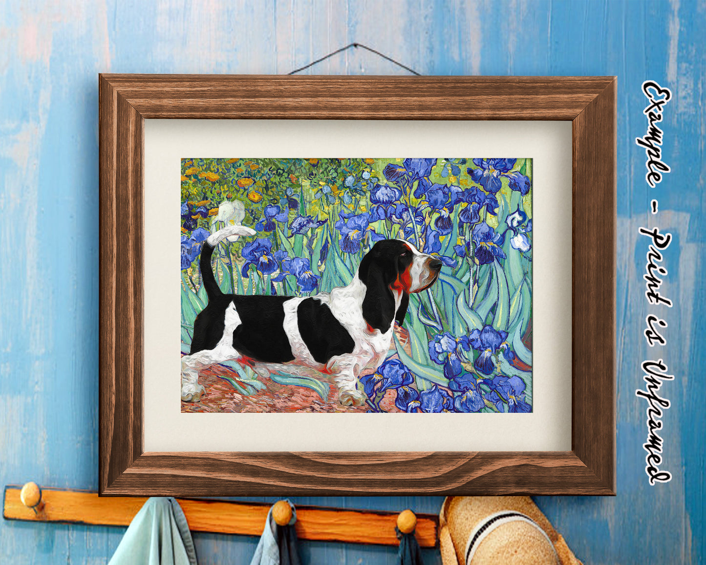 Basset Hound Irises Van Gogh Art by Nobility Dogs