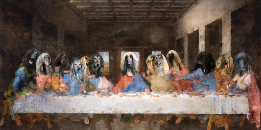 Afghan Hound Last Supper Renaissance Dog Painting
