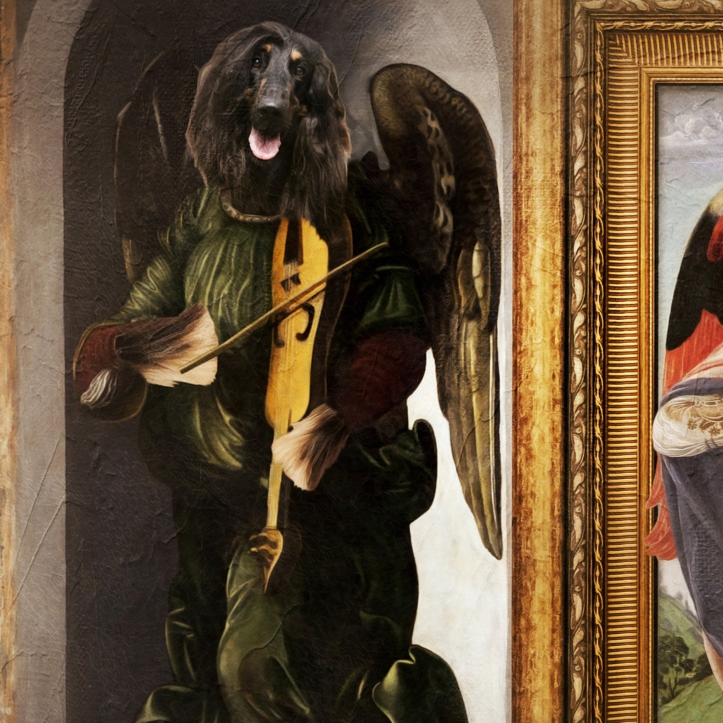 Afghan Hound Woof Hound Angels Triptych Portraits Renaissance Dog Painting