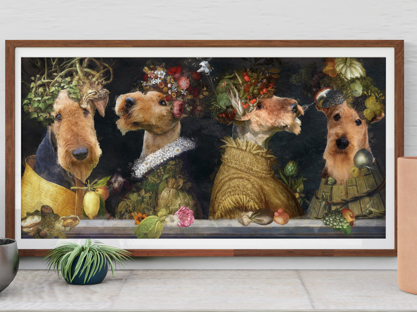 Airedale Terrier Four Seasons Arcimboldo Renaissance Dog Painting
