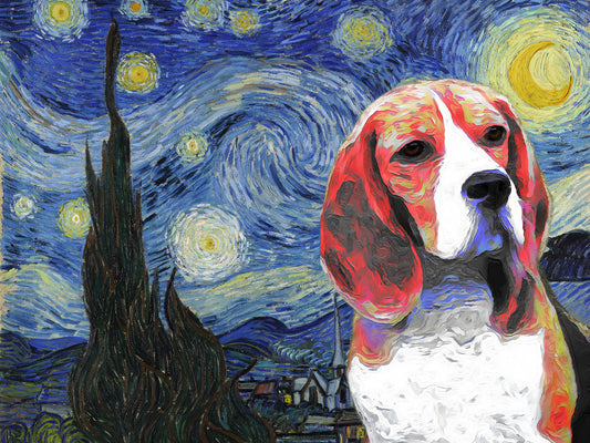 Beagle Starry Night Art Van Gogh by Nobility Dogs