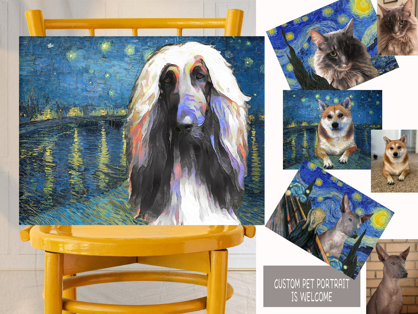 Afghan Hound Starry Night over the Rhone by Nobility Dogs