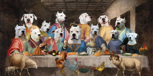 Dogo Argentino Last Supper Renaissance Dog Painting