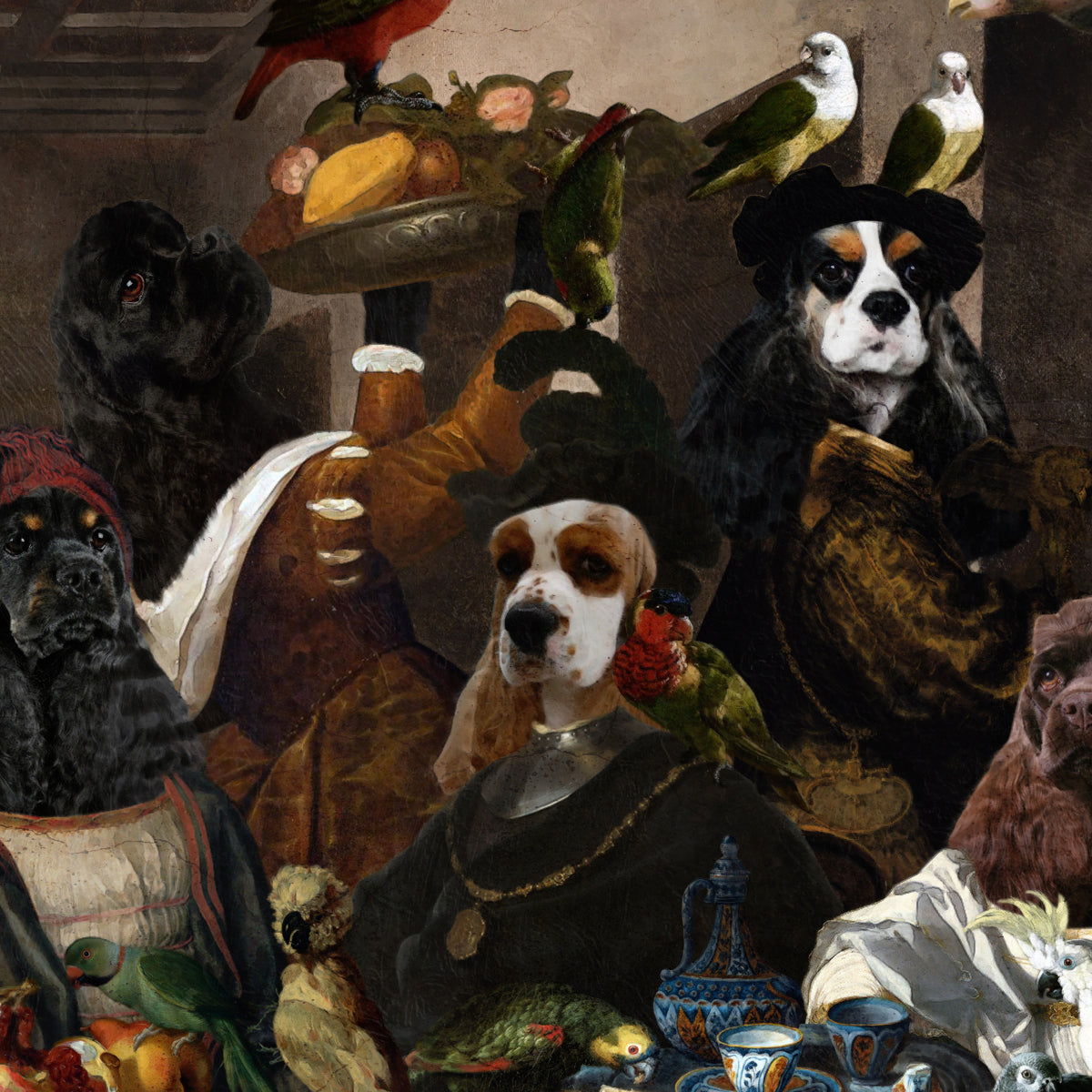 American Cocker Spaniel Last Supper Renaissance Dog Painting