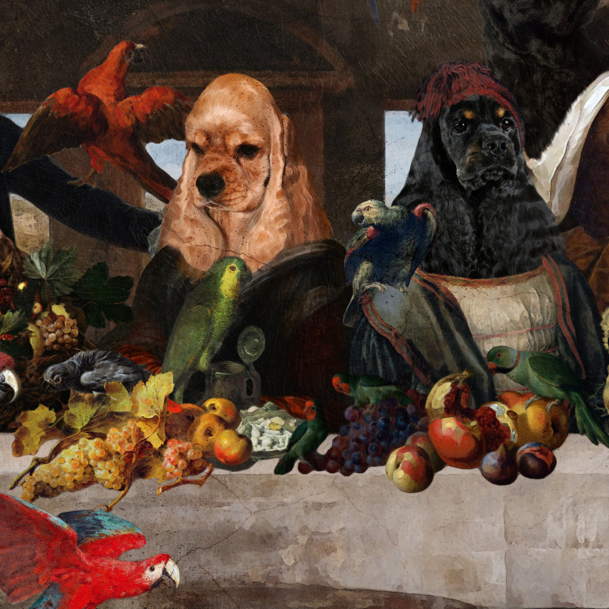 American Cocker Spaniel Last Supper Renaissance Dog Painting