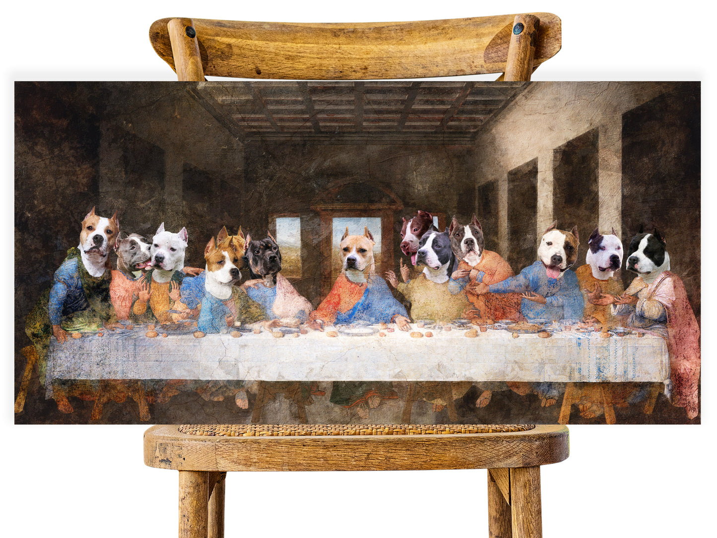 American Staffordshire Terrier Last Supper Renaissance Dog