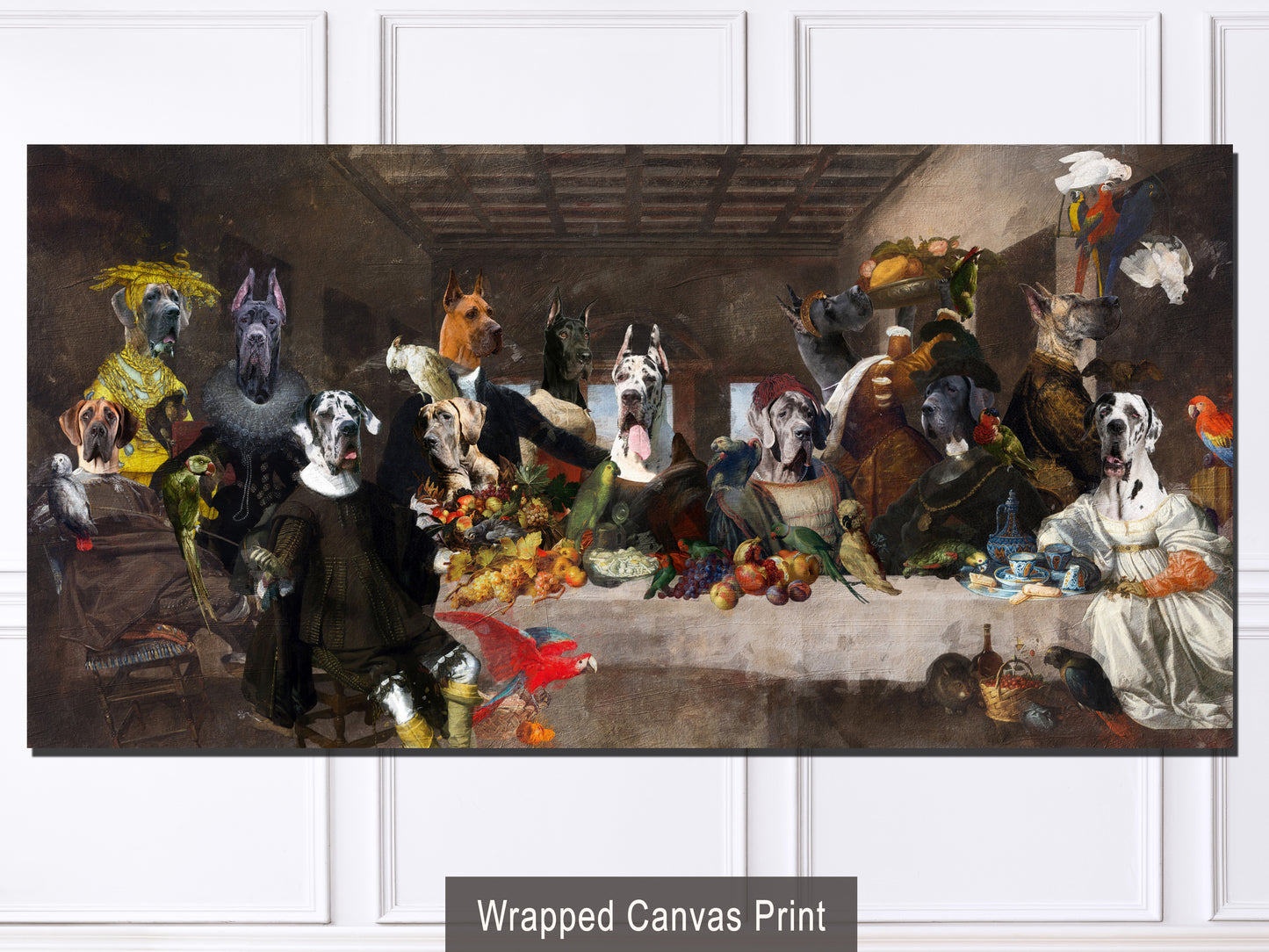 Great Dane Last Supper Renaissance Dog Painting