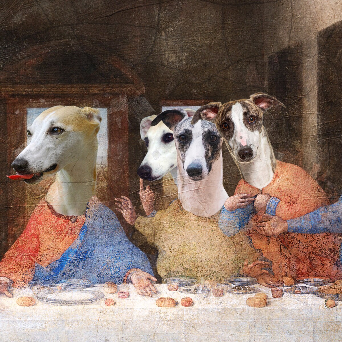 Whippets Last Supper Renaissance Masterpiece