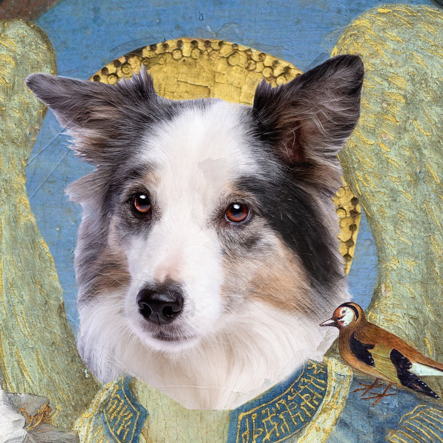 Madonna Litta Border Collie and with Angel Diptych