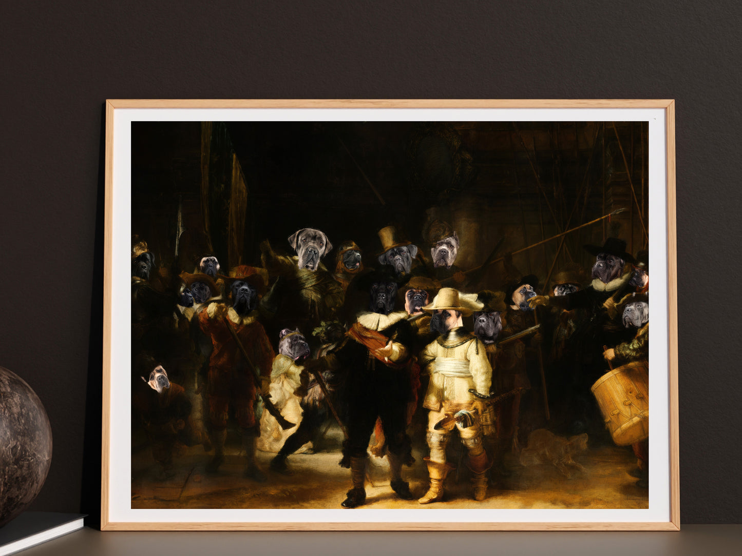 The Night Watch Rembrandt van Cane Corso Dog Style Art Renaissance Masterpiece
