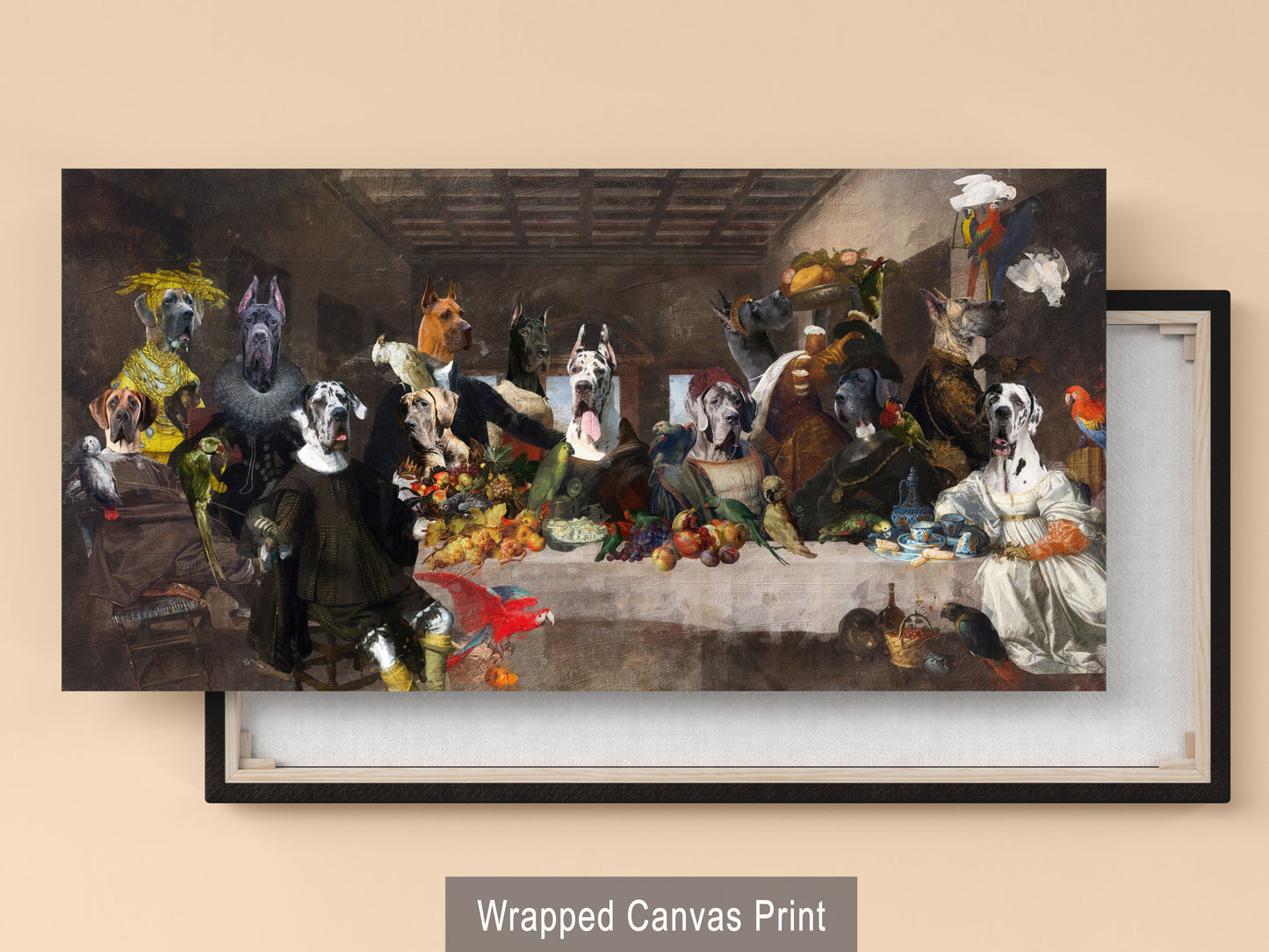 Great Dane Last Supper Renaissance Dog Painting