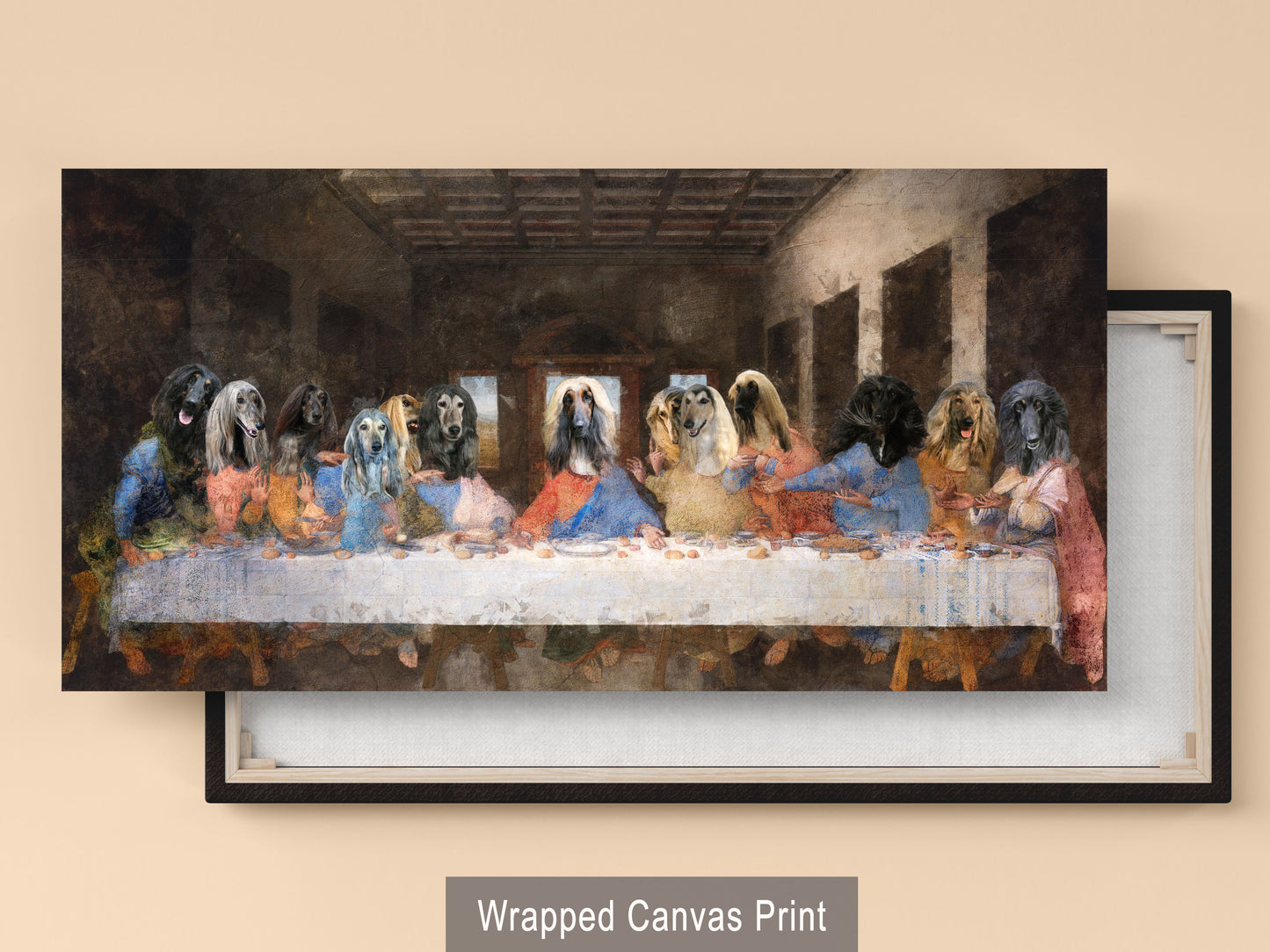 Afghan Hound Last Supper Renaissance Dog Painting